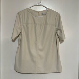 Trina Turk Adapt Luxe Faux white leather shirt.  Size M